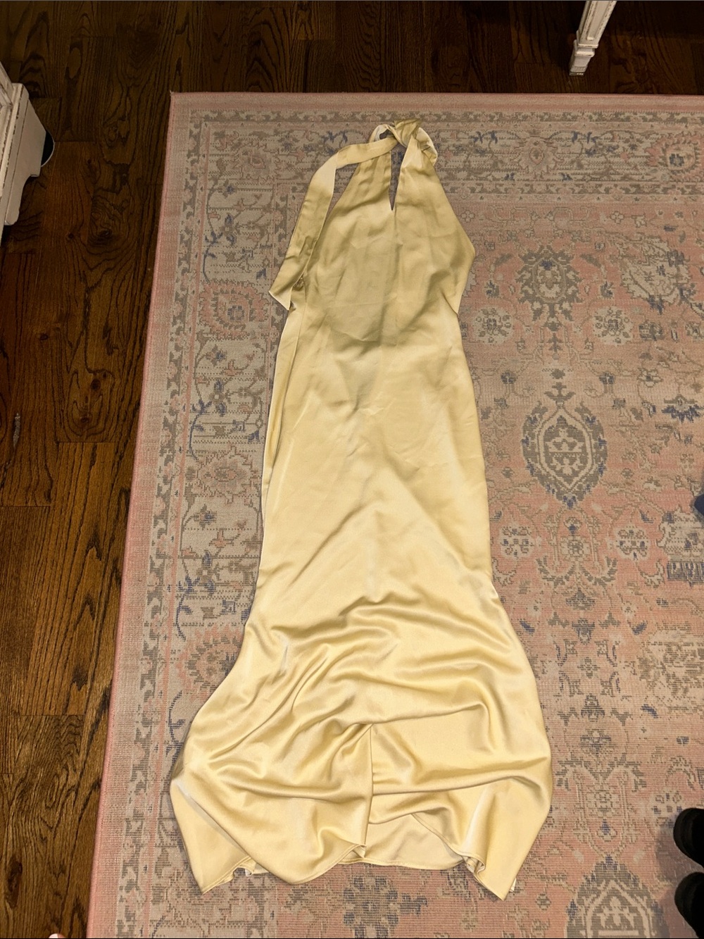 Club L London Pale Yellow Backless Halter Dress